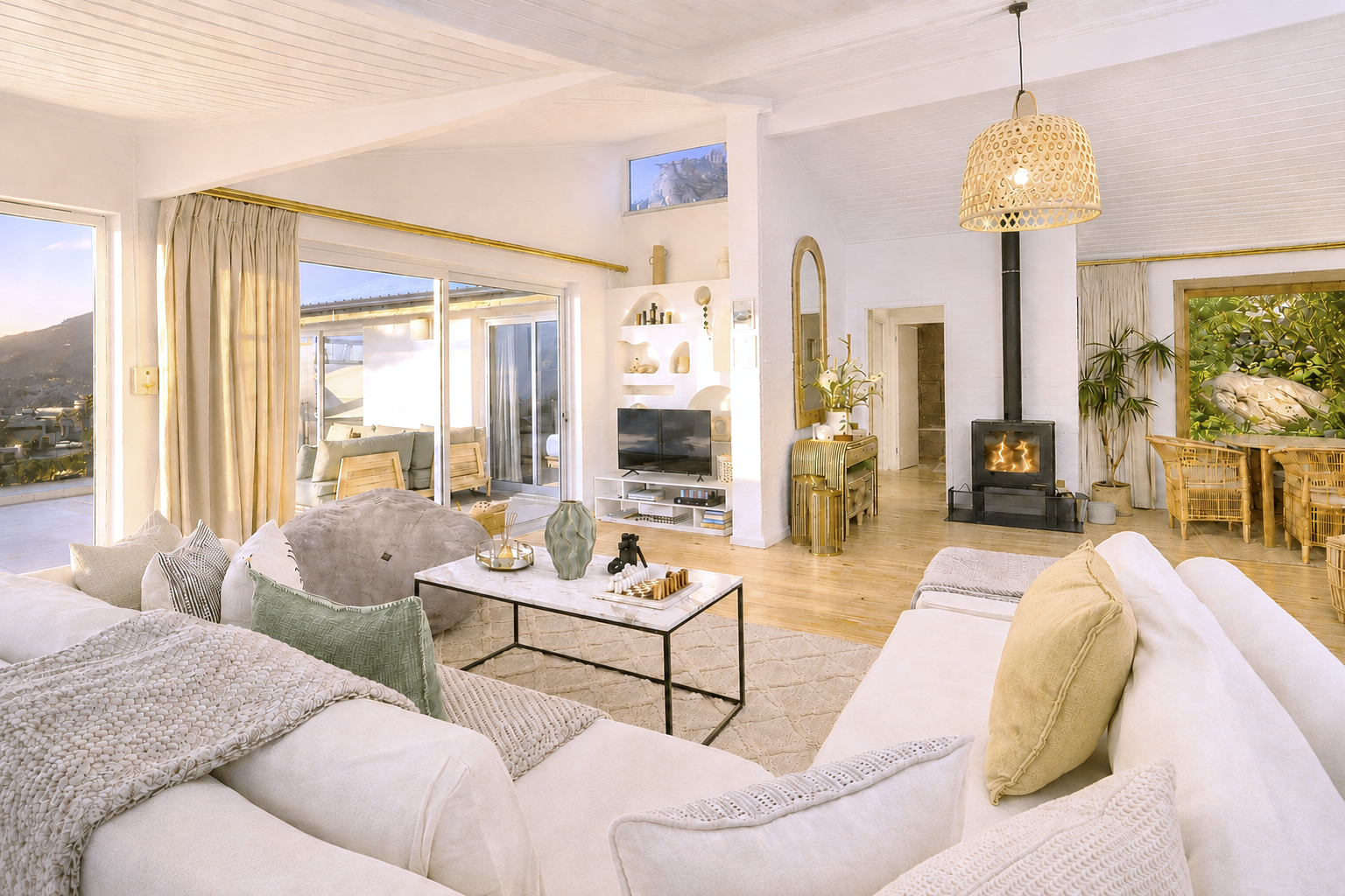 Lounge with fireplace