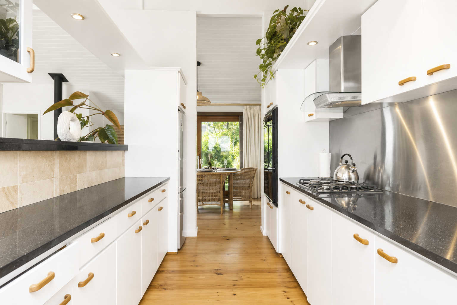 Kitchen bar with candles