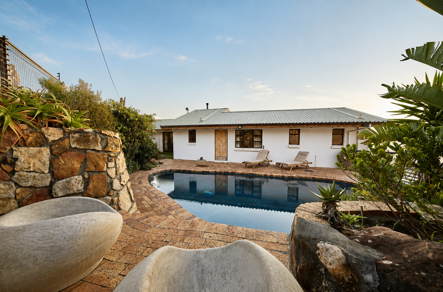 Plunge pool at sunset