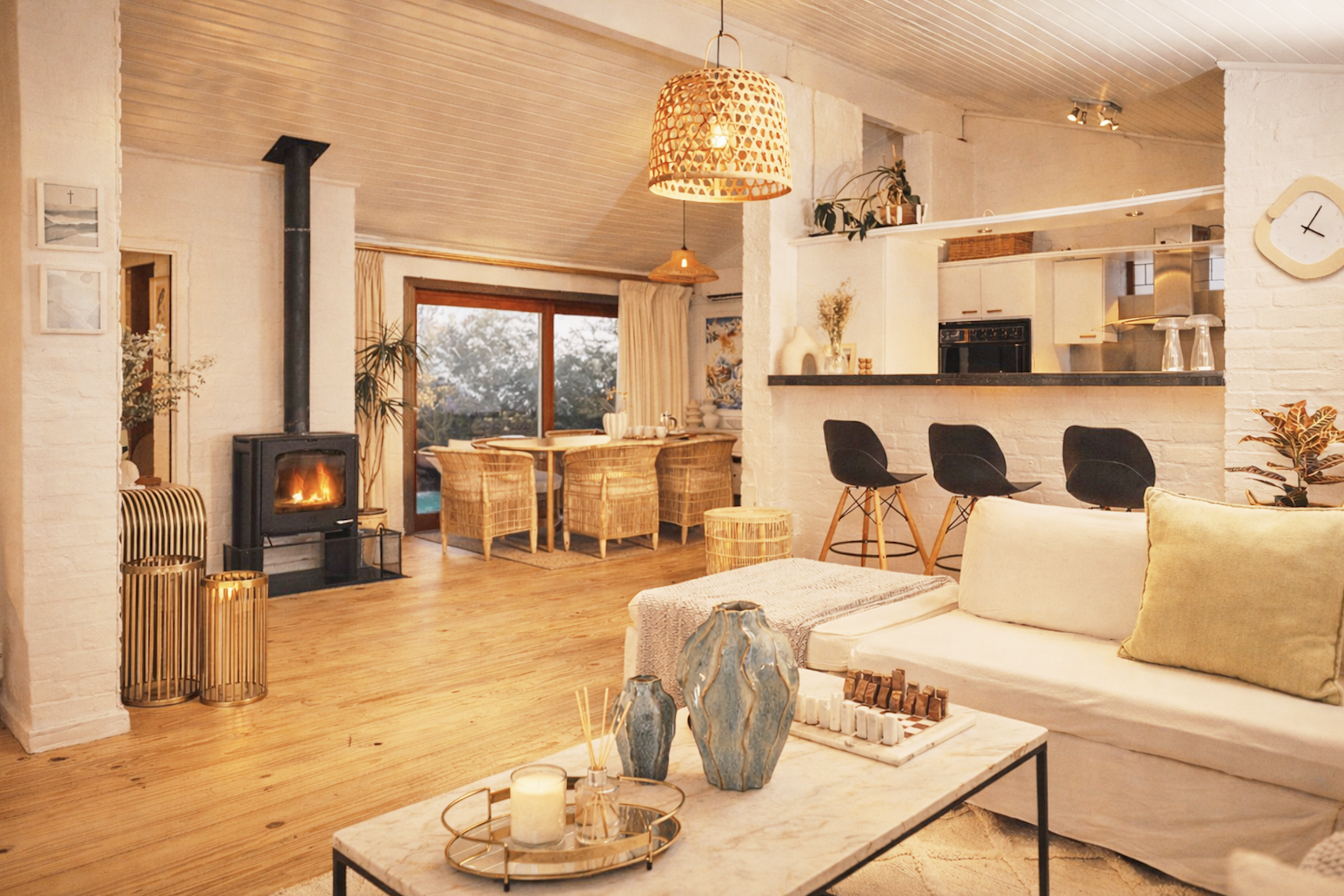 Open-plan lounge and kitchen