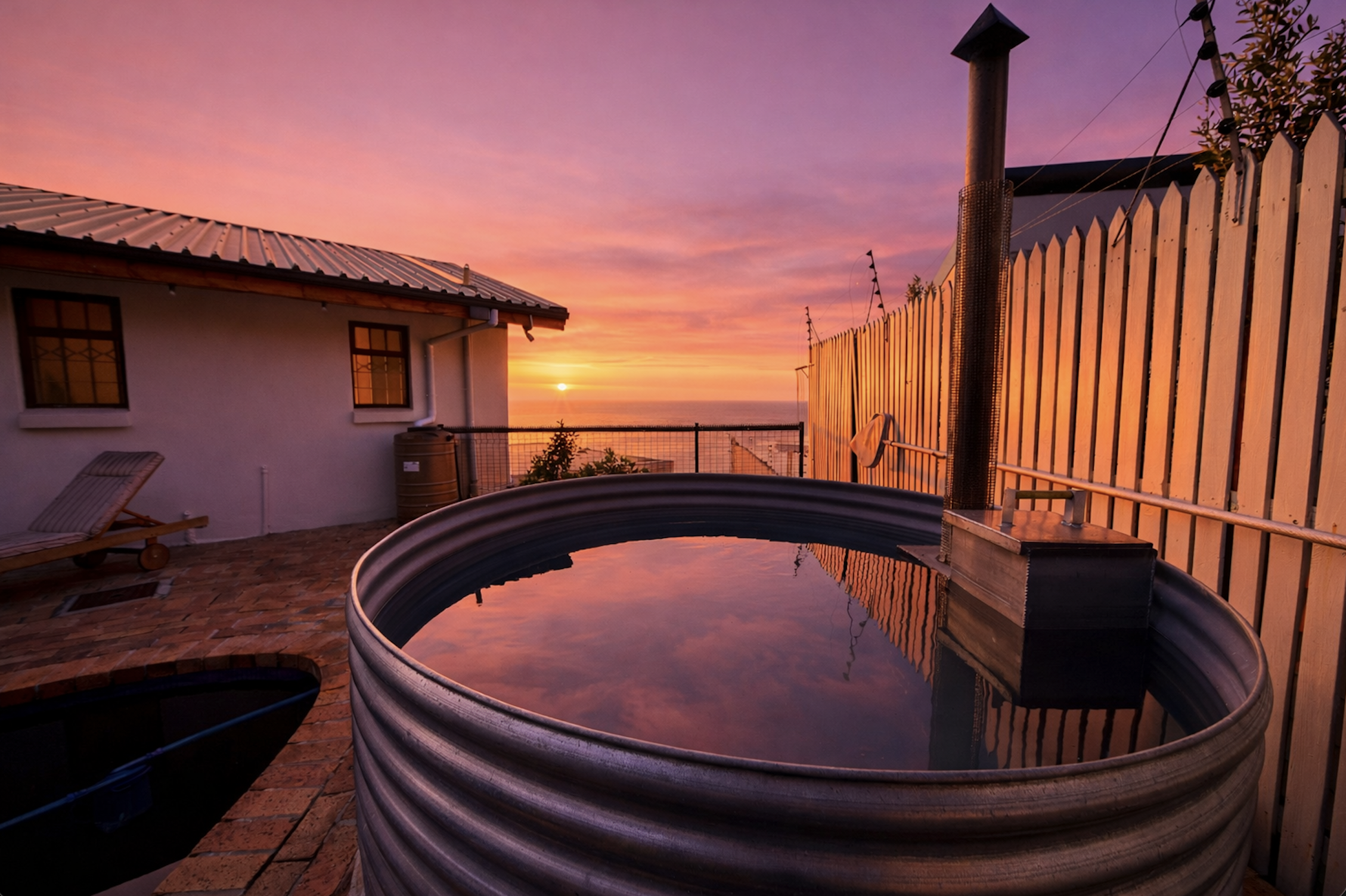 Plunge pool at sunset